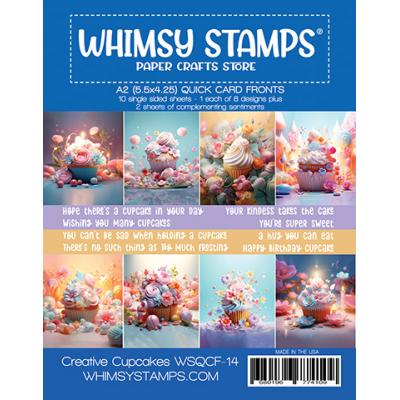 Whimsy Stamps Quick Card Fronts - Creative Cupcakes